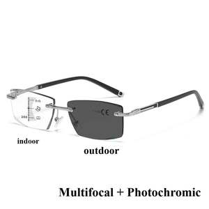 Gafas de Lectura Multifocales Fotocromáticas Sin Montura Unisex de Moda 2025, Gafas Anti Luz Azul para Presbicia, Gafas de Visión Nocturna - Product Image 5