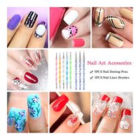 5 pièces/ensemble Nail Art bricolage cristal poignée ongles acrylique strass cueilleurs Double face ongles Doting stylo