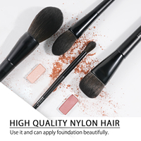 BEILI 8 pièces personnalisé Professionnel noir mat pinceaux de maquillage marque privée Contour ombre à paupières correcteur ensemble de pinceaux avec sac