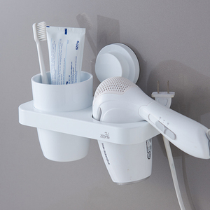 Funcional montado en la pared de cuarto de baño de plástico secador de <span class=keywords><strong>pelo</strong></span> titular con cepillo de dientes taza - Product Image 2