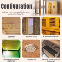 Sauna intérieur classique pour 4-5 personnes, en cèdre rouge, avec poêle finlandaise traditionnelle, chauffage à pierres, salle de vapeur sèche, appareil de spa à domicile