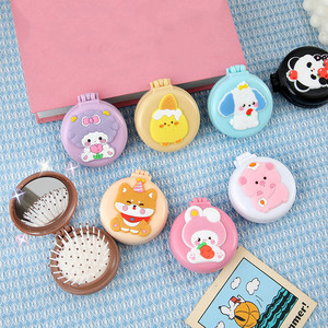 New arrivals dễ thương phim hoạt hình gấp đệm không khí Lược Massage Lược Gương xách tay <span class=keywords><strong>mini</strong></span> Bàn chải tóc bán buôn - Product Image 3