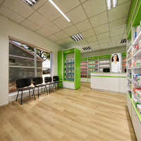 Meubles de pharmacie sur mesure pour la décoration de présentoirs de vente au détail, étagères et armoires en verre pour l'aménagement de magasins de pharmacie