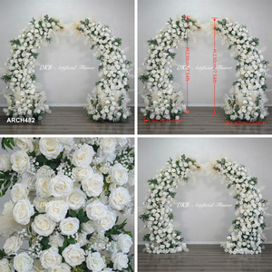 Giant Big Horn Floral Arch <b>Artificial</b> White Rose Wedding Backdrop <b>Flower</b> Arch for Church Wedding Valentine's Day Decoration - Product Image 3