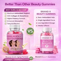 OEM Gummies Collagène Glutathion 60 Unités Éclat de la Peau Antioxydant Vitamines C E Beauté GMP