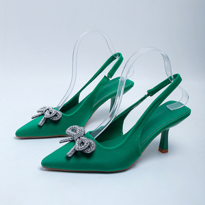 Sandálias de Salto Alto Femininas com Laço Duplo - Meias Sandálias - Product Image 3