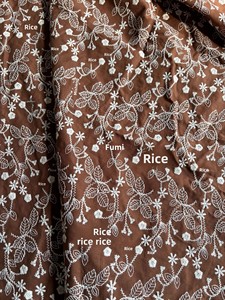 Tissu Jacquard <span class=keywords><strong>Lin</strong></span> Coton Haute Qualité Brodé 3D Branches et Fleurs <span class=keywords><strong>pour</strong></span> Vêtements, Thobe, Matelas, Canapé, T-shirt, Sac - Product Image 5