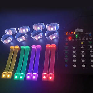 Bracelet lumineux T-Worthy modèle 001, <span class=keywords><strong>ruban</strong></span> <span class=keywords><strong>LED</strong></span> réglable, matériau ABS, 15 couleurs, <span class=keywords><strong>télécommande</strong></span> pour concert, festival de musique - Product Image 3