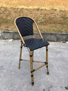 Mobilier de café français extérieur en aluminium tissé tabouret de <span class=keywords><strong>bar</strong></span> <span class=keywords><strong>parisien</strong></span> en rotin <span class=keywords><strong>chaise</strong></span> - Product Image 2