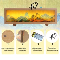 Boîte à lumière 3D Anime Cadre de lampe de table en bois Lampe LED acrylique avec haut-parleur