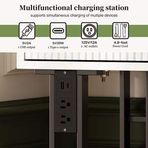 Coiffeuse réglable <span class=keywords><strong>avec</strong></span> miroir LED et tiroirs de rangement - Product Image 5