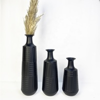 Vase de sol en métal noir mat Art Déco de luxe Lander Factory pour la décoration de la maison