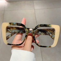 Nouvelles Lunettes Photochromiques Anti-lumière Bleue pour Femme, Monture Carrée Large Colorée et Personnalisée, Verres PC Polyvalents et Tendance