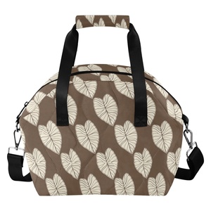 กระเป๋าเก็บอุณหภูมิอาหารกลางวันสำหรับผู้หญิง Aloha Collection Hawaii Kalo Design ลายควิลท์ ทำจากโพลีเอสเตอร์ เหมาะสำหรับทำงาน ไปโรงเรียน ปิกนิก ท่องเที่ยว พร้อมสายสะพายปรับได้ - Product Image 1