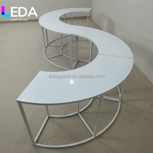 LEDA New 6Ft Wedding Metal Curved Party Table Serpentine Design Display <b>Stand</b> For Outdoor Picnics And Event Weddings Decoration - Product Image 6