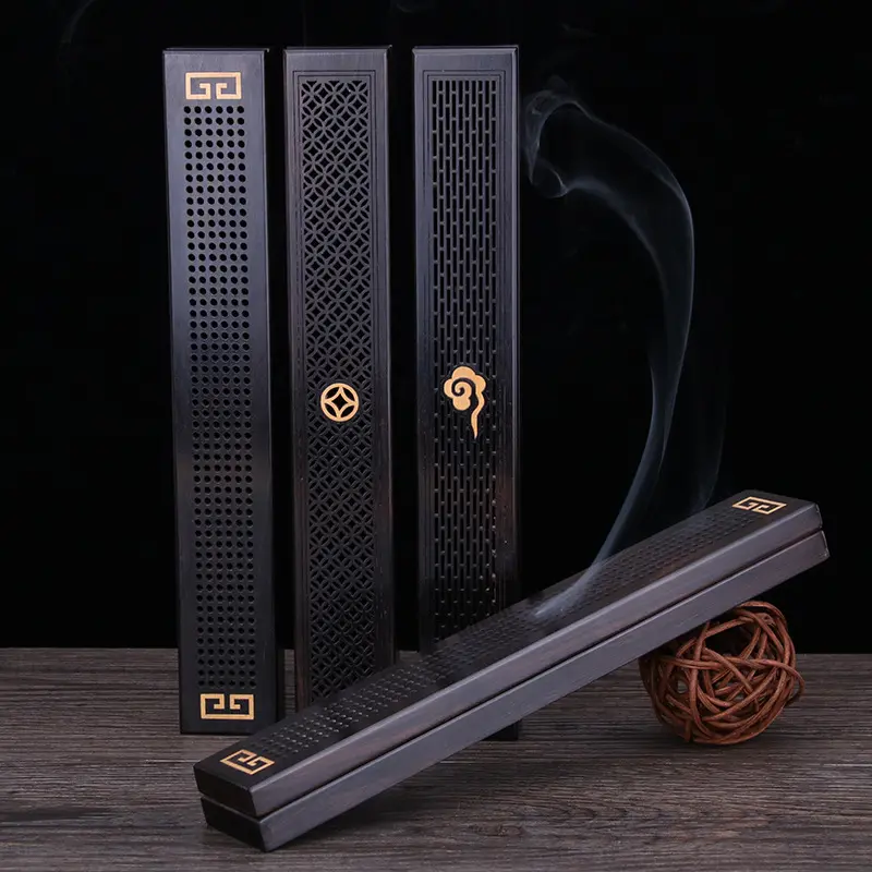 Boîte cadeau chinoise, aromathérapie, original, fait à la main, support de bâton d'encens creux, encensoir, artisanat sur bois, 25 pièces