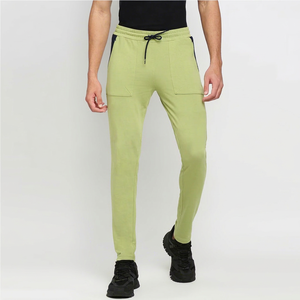 <b>Men's</b> Lime Green Straight Sweatpants Elastic Waist Drawstring Side Pockets Casual Breathable Lightweight Knitted Autumn Wear - Product Image 1