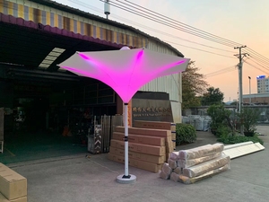 Nouveau design parapluie électrique de piscine de ligne de jardin de tulipes rondes résistantes aux UV avec parasol à led pour villa - Product Image 6