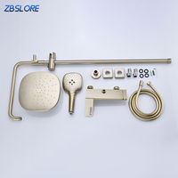 Colonne de douche thermostatique 3 en 1, colonne moderne en or avec Rail coulissant et pomme de douche à haute pression, livraison gratuite