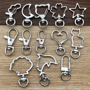 Ganchos para llaveros de aleación de plata de formas variadas para accesorios de joyería DIY, paquete de 12 unidades. - Product Image 1