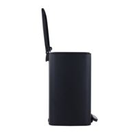 Poubelle rectangulaire à pédale noire avec seau amovible
