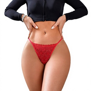 Culotte string européenne et américaine en dentelle pour femme, broderie florale, sexy, respirante, grande taille, pur désir, taille basse, en nylon et coton - Product Image 4