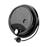 Tapas de Plástico Desechables de 90 mm de Grosor para Vasos - Tapas Selladas con Acabado Mate, Aptas para Vasos de Té con Leche