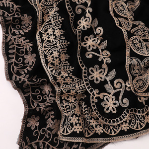 HZW-24131 <span class=keywords><strong>donna</strong></span> <span class=keywords><strong>donna</strong></span> Vintage estate africano musulmano fiori floreali neri Paisley ricamo Hijab sciarpa <span class=keywords><strong>scialle</strong></span> - Product Image 6