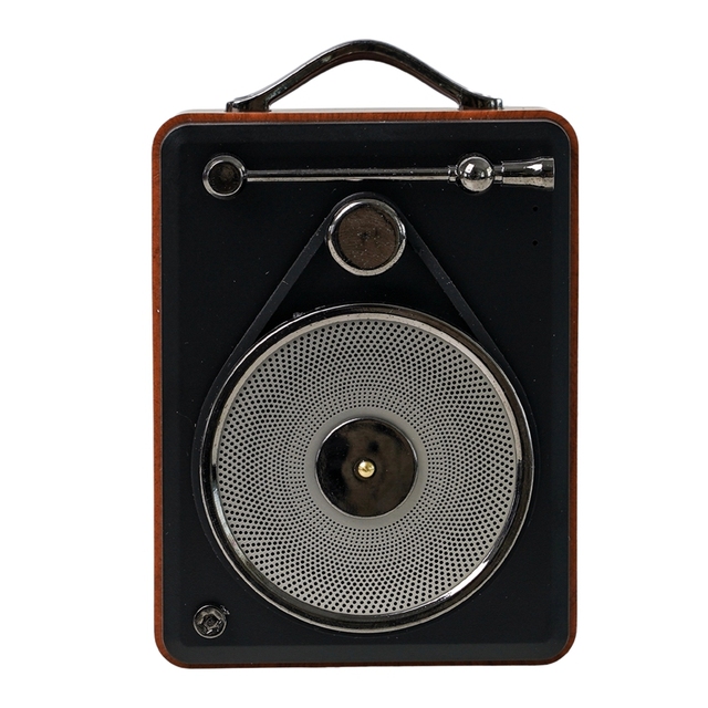 Retro Antique Suitcase Shape Speaker Stereo Surround Sound Quality Woofer Mini Speaker Indoor Household Speaker