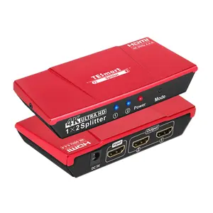 TESmart 2 4 Pemisah Port HDMI UHD, Pemisah Audio Video Mendukung CEC Smart EDID 1 In 2 Out 1X2 4K HDMI