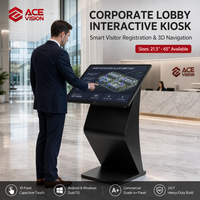 ACEVISION Layar Sentuh Horizontal untuk Iklan Digital, Papan Menu Digital Android untuk Restoran Cepat Saji
