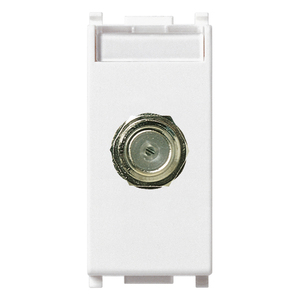 Prise coaxiale de type F blanche pour femme, 4,1x2,8x5,3 cm, pour connexion de télévision par câble - Product Image 1