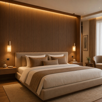 Panneau mural acoustique 3D moderne personnalisé en bois rainuré, revêtement décoratif intérieur pour salon, hôtel, fond de télévision