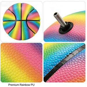 Ballon de <span class=keywords><strong>basket</strong></span> en PU arc-en-ciel coloré taille 7 pour l'<span class=keywords><strong>entraînement</strong></span> au basketball - Product Image 3