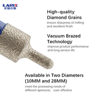 LARIX personnalisé ODM OEM M14 mèche de routeur à filetage diamant noyau de perceuse à doigt pour agrandir les trous de meulage foret central en pierre de carrelage