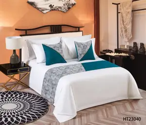 SANHOO Modern Style 5 Star Hotel Bedding Throw Pillow Case Home Decor Cushion Cover Bed Runner