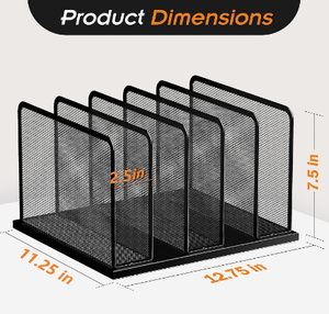 Desk <b>File</b> <b>Organizer</b> Upright Mesh Desktop <b>Organizer</b> <b>File</b> Sorter Office Organization <b>File</b> Holder for Home Office and Classroom - Product Image 2