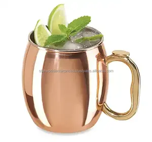 Suministro de taza de cobre Taza de mula de Moscú martillada antigua para beber agua y café disponible a precio a granel - Product Image 5