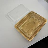 Voedselveilige PET snackbox met compartimenten, wegwerp gouden bruiloft 5-delige catering schaal voor noten en gedroogd fruit