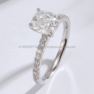 Bague de fiançailles vintage en moissanite taille princesse pour femme, bague de promesse de mariage, cadeau - Product Image 1