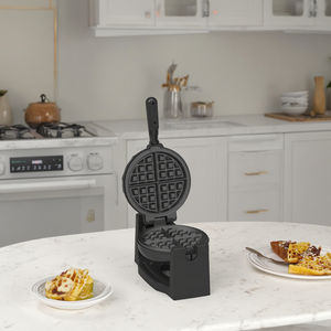 Mini <span class=keywords><strong>gaufrier</strong></span> électrique domestique avec revêtement antiadhésif <span class=keywords><strong>rotatif</strong></span> et pieds antidérapants, base stable. - Product Image 2