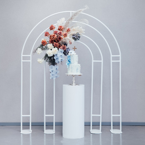 Arco de Boda Moderno Metálico Blanco en 2 Tamaños, Soporte para Flores, Decoración para Fiestas al Aire Libre, Exhibición de Flores - Product Image 1