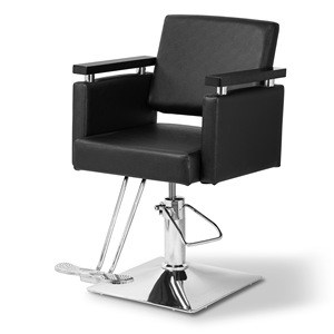 Chaise de coiffure hydraulique noire, réglable en hauteur, pour usage commercial - Product Image 5