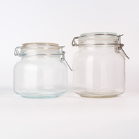 Tapas de Clip de Metal Galvanizado de Alta Calidad, Frascos de Almacenamiento Transparentes de 500 ml, 750 ml y 1000 ml para Conservas y Harina