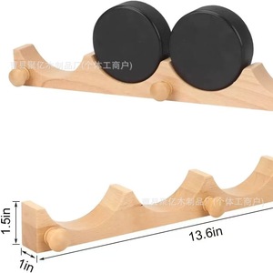 Wooden Medal Display Rack Wall Mounted With <b>Hooks</b> Rectangle Shape Multipurpose Storage For Awards And Decorations - Product Image 3