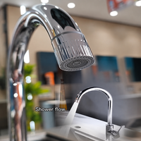 Robinet de cuisine classique en acier inoxydable poli, à montage sur plan, monocommande, rotation à 360 degrés, anti-éclaboussures, avec cartouche céramique