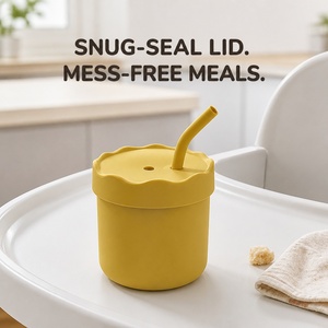 Gobelet en silicone pour bébé <span class=keywords><strong>avec</strong></span> paille et couvercle 150 ml, tasse d'apprentissage anti-fuite pour <span class=keywords><strong>tout</strong></span>-petits et enfants - Product Image 3
