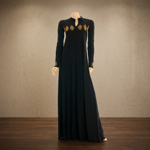 Robe décontractée pour femme, style burqa musulmane, brodée, unie, en soie, respirante, col montant, longueur ras du sol, pour l'Aïd, prix raisonnable - Product Image 2