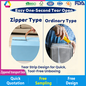 Caja <span class=keywords><strong>de</strong></span> Envío <span class=keywords><strong>de</strong></span> Cartón Corrugado Kraft Personalizada, Reciclable, Autosellable, con Cierre <span class=keywords><strong>de</strong></span> Cremallera Fácil <span class=keywords><strong>de</strong></span> Abrir, para Empaque <span class=keywords><strong>de</strong></span> Ropa y Lencería, con Logotipo y Formas Personalizadas - Product Image 5