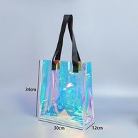 Sac fourre-tout unisexe de luxe décontracté en PVC transparent personnalisé, durable, imperméable, grande capacité, avec chaînes, pour la plage, les chaussures et le shopping